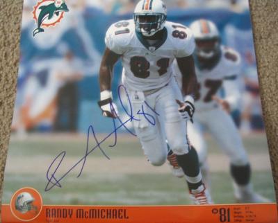 Randy McMichael autographed Miami Dolphins calendar page