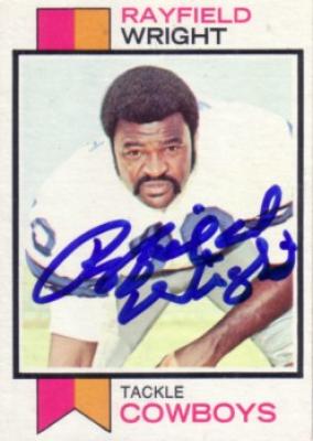 Rayfield Wright autographed Dallas Cowboys 1973 Topps card