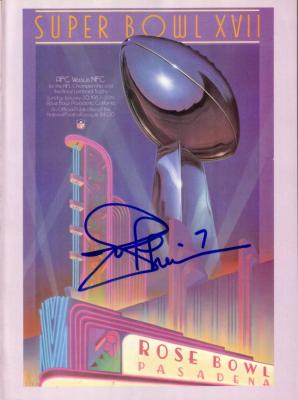 Joe Theismann autographed Super Bowl 17 program