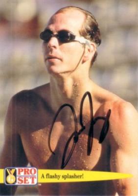 Tom Jager (swimming) autographed Pro Set Guinness World Records card